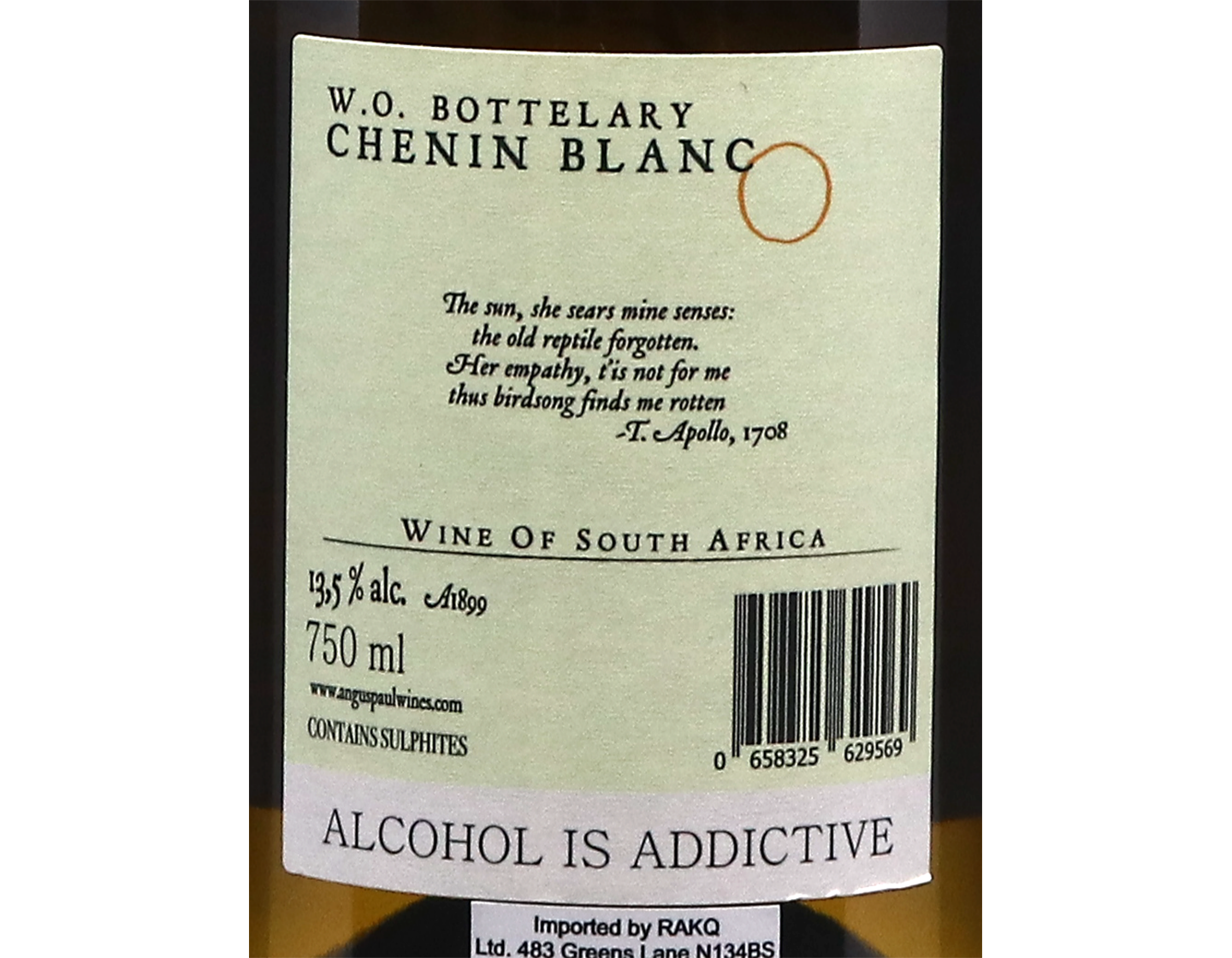 Angus Paul Barbary Fictions Chenin Blanc,Bottelary 2024