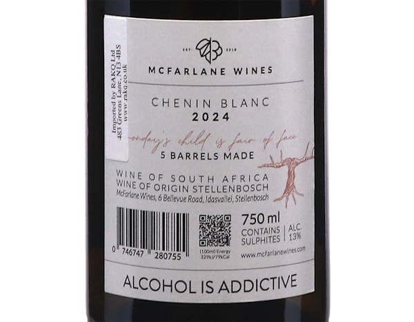 Monday's Child Chenin Blanc, McFarlane 2024