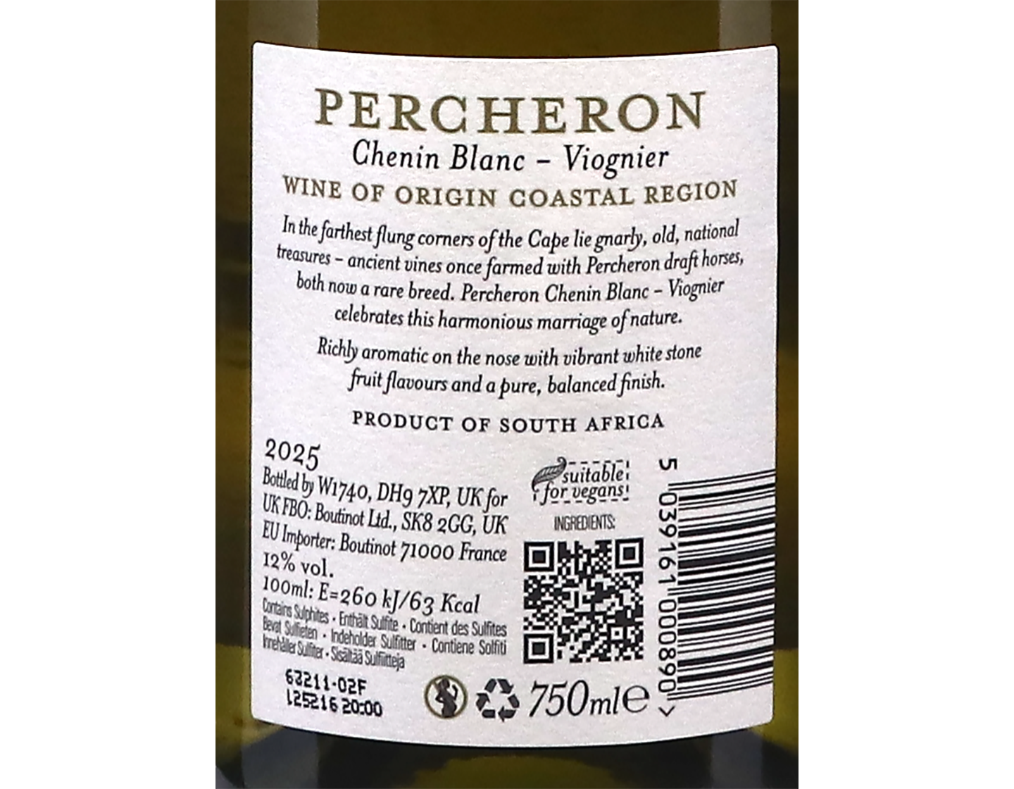Percheron Chenin Blanc-Viognier, Coastal Region 2025