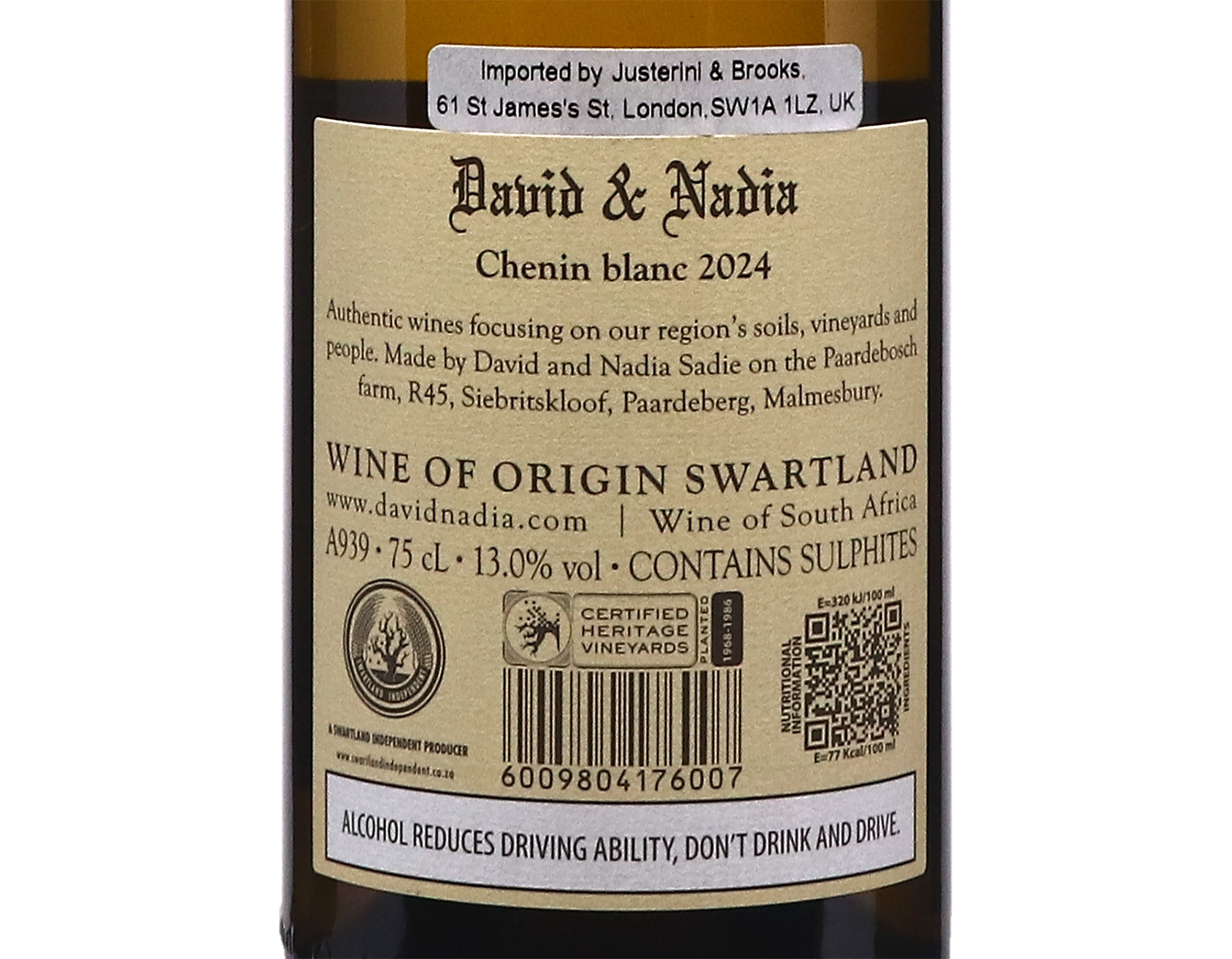 David & Nadia Chenin Blanc Swartland 2024