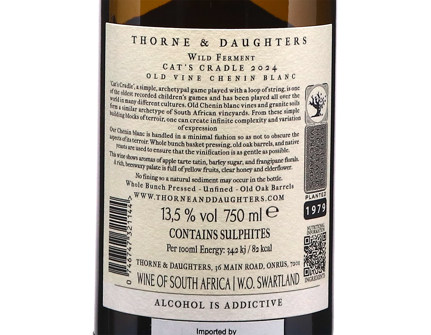 Thorne & Daughters Cat's Cradle Old Vine Chenin Blanc Swartland 2024