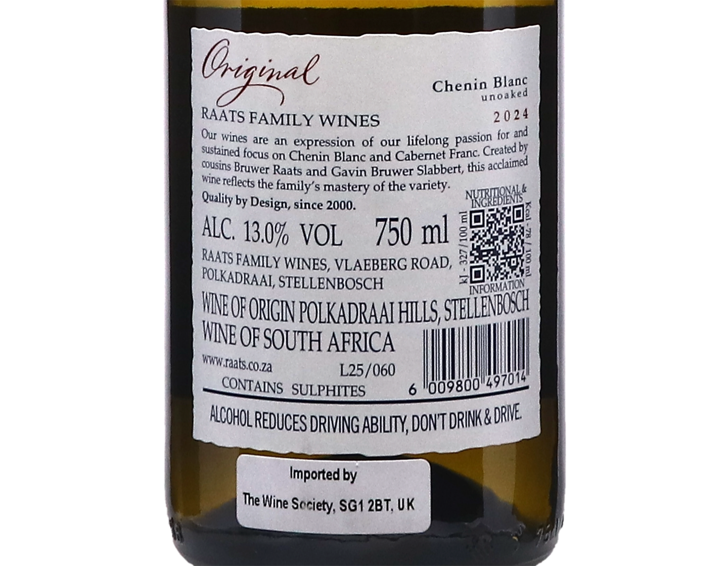 Raats Original Chenin Blanc, Polkadraai Hills 2024
