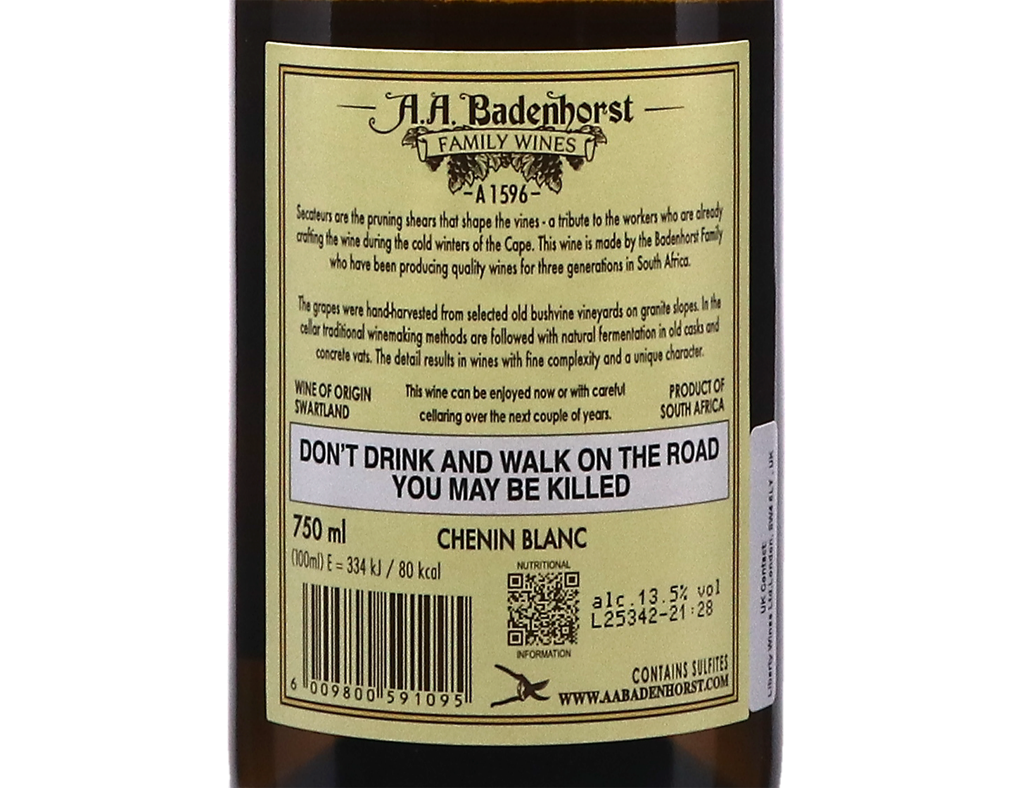 A.A. Badenhorst Secateurs Chenin Blanc, Swartland 2025