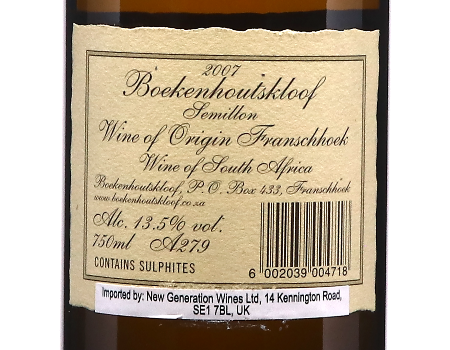 Boekenhoutskloof Semillon Franschhoek 2007