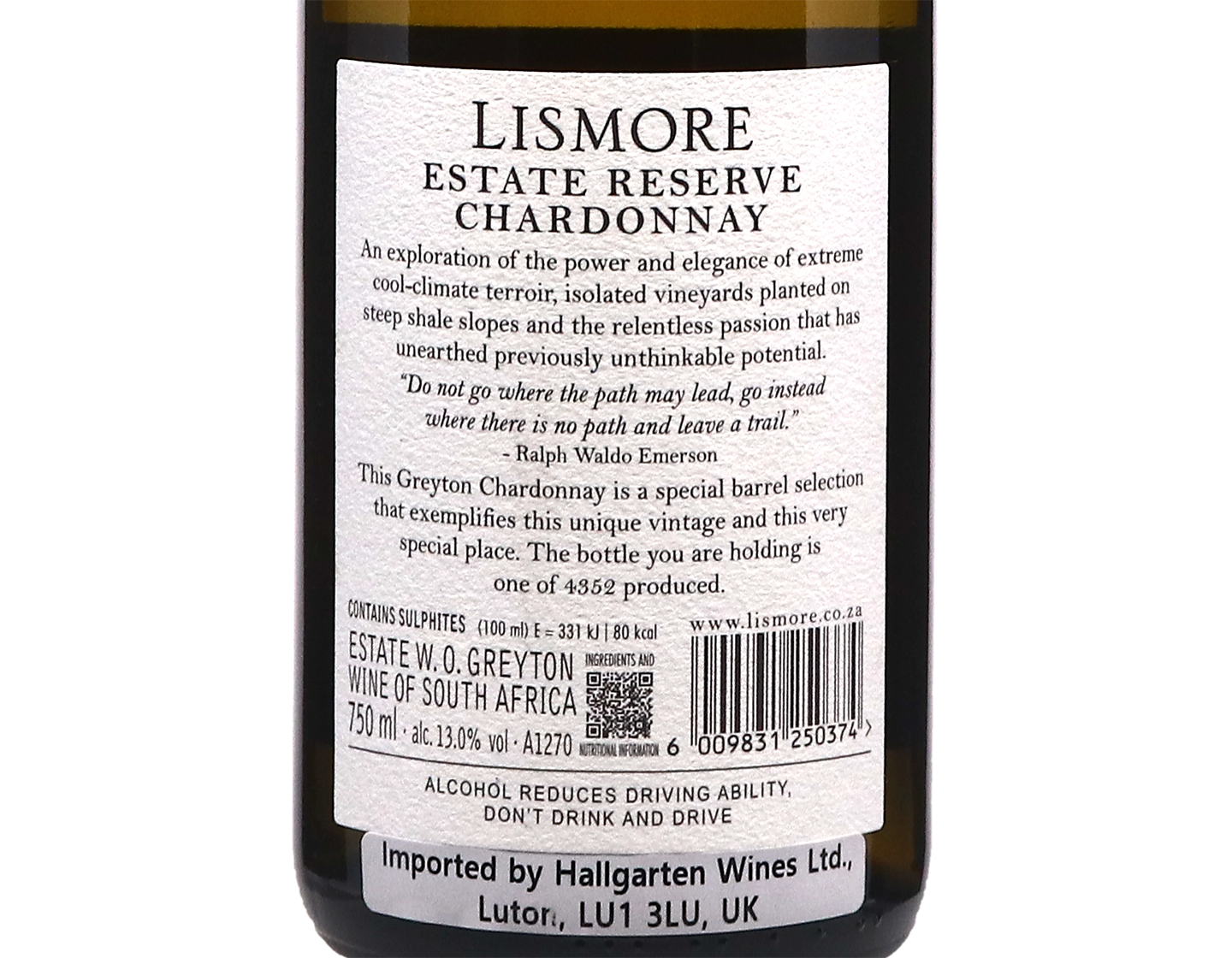 Lismore Estate Reserve Chardonnay Greyton 2024