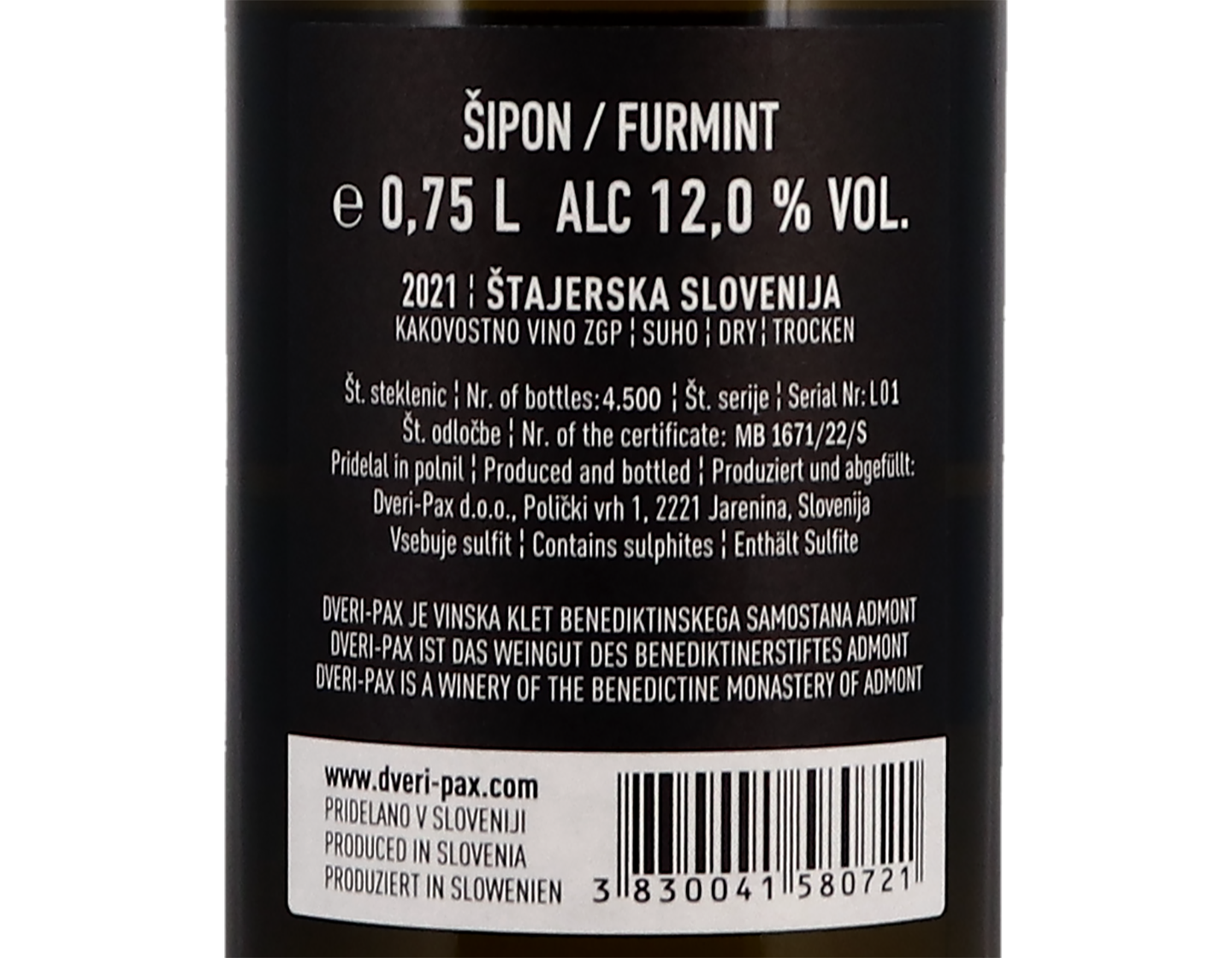 Sipon Furmint Dveri Pax 2021