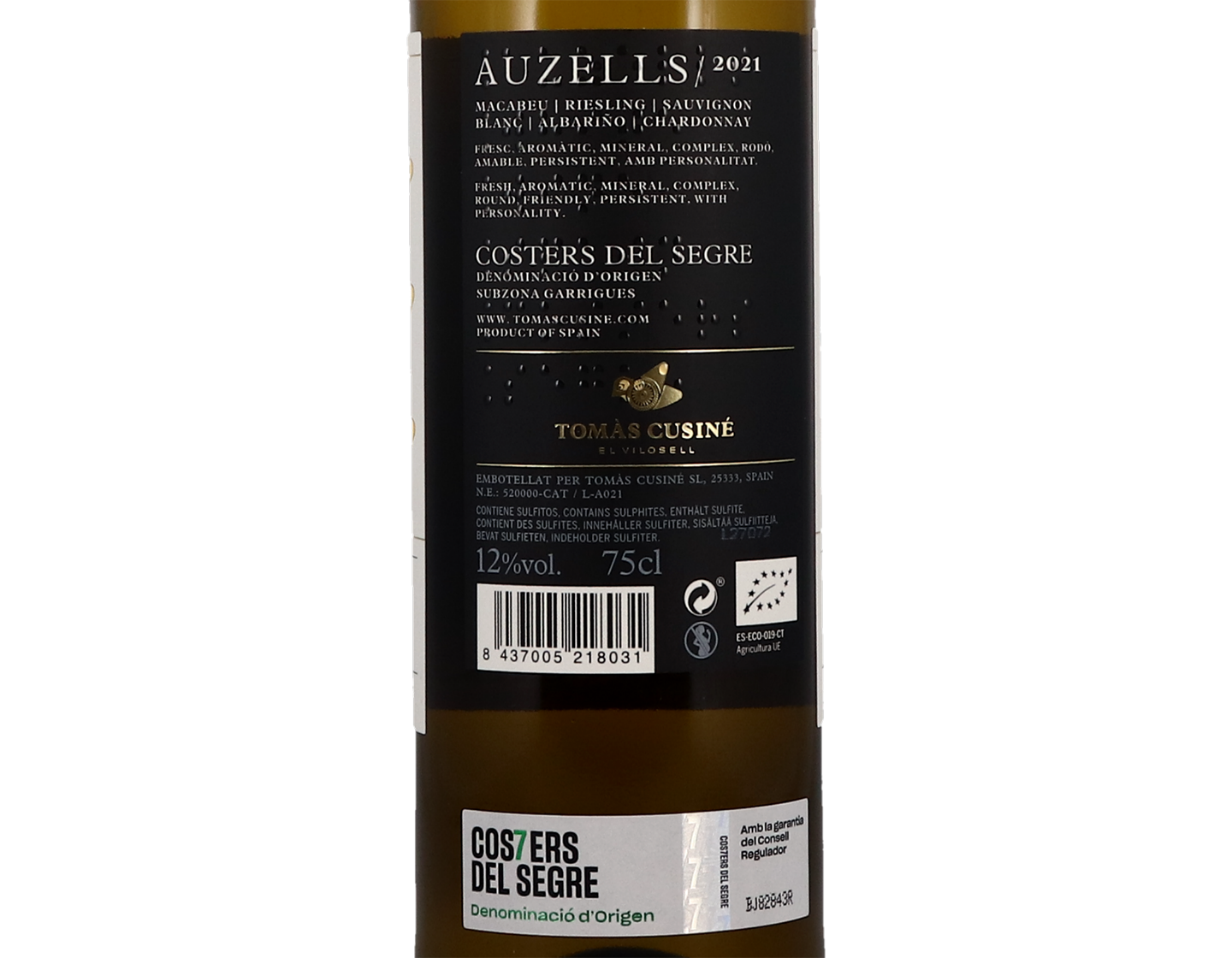 Auzells Costers del Segre 2021 ORGANIC