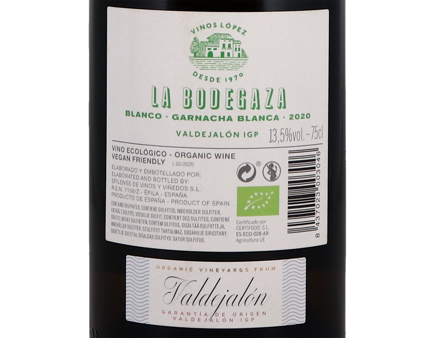Vinos Lopez La Bodegaza Blanco Valdejalon 2020