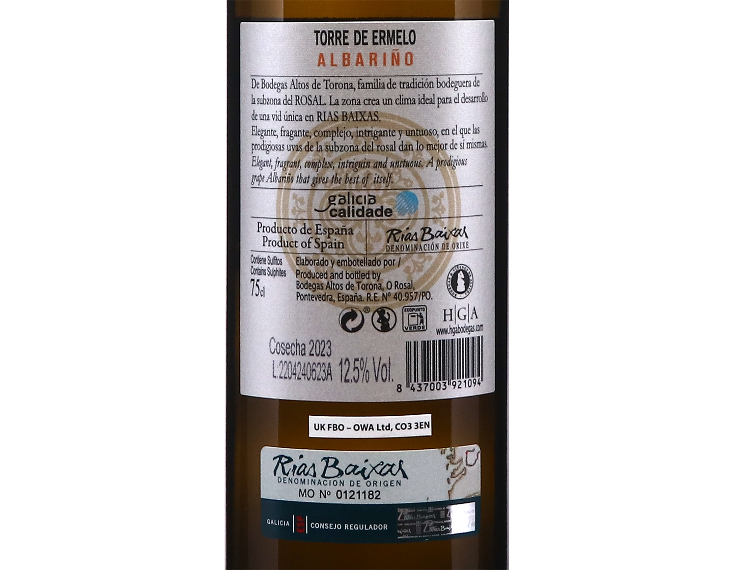 Torre de Ermelo Albarino Rias Baixas 2023