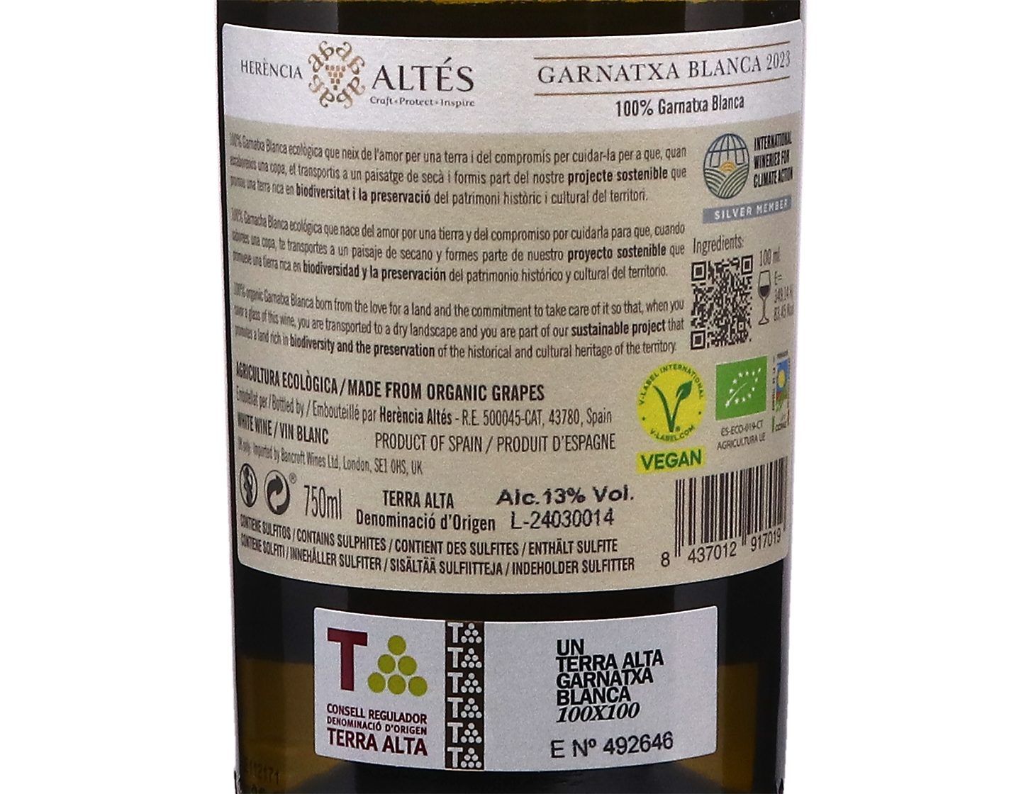 Herencia Altes Garnatxa Blanca 2023 ORGANIC