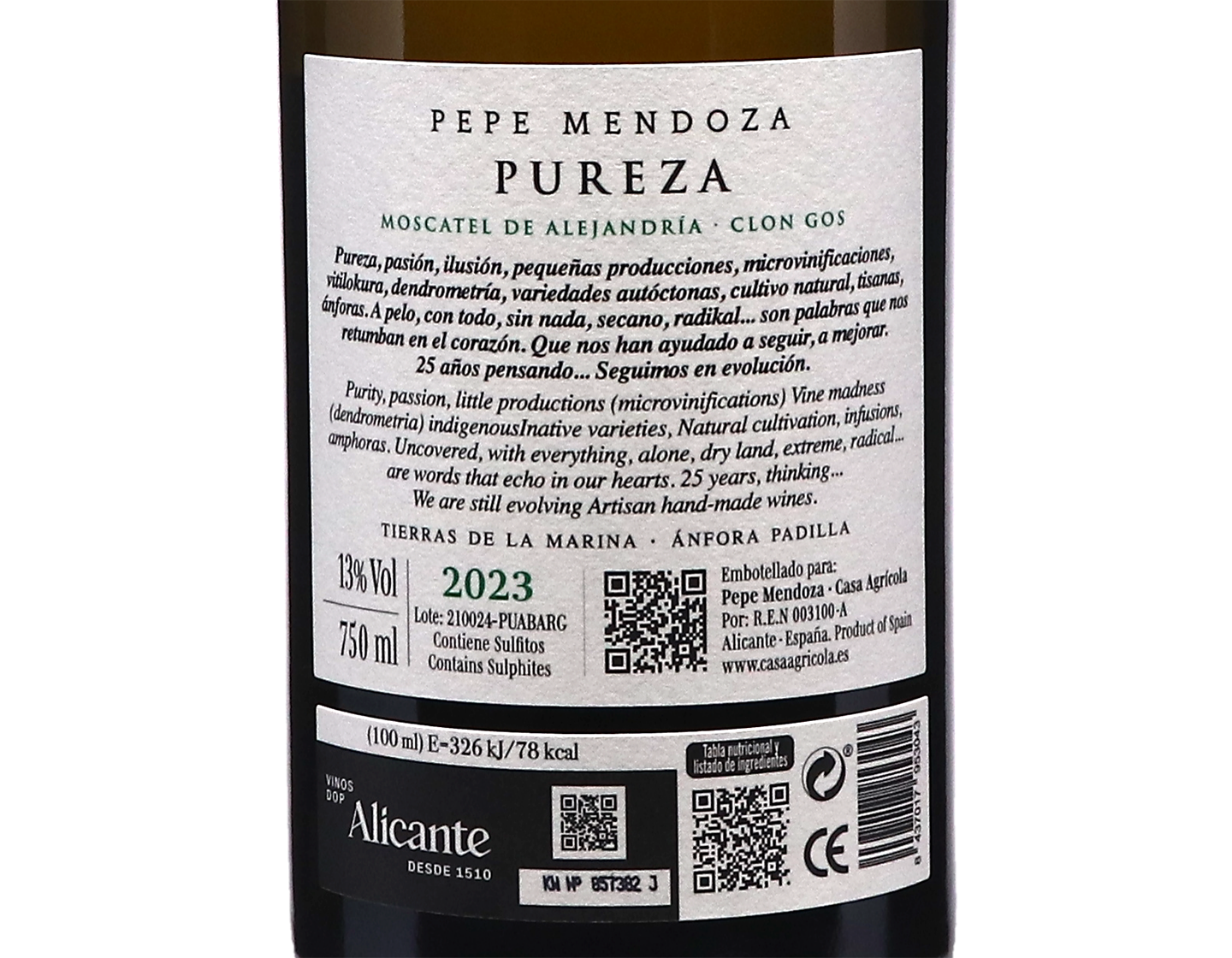 Pepe Mendoza Pureza Moscatel 2023
