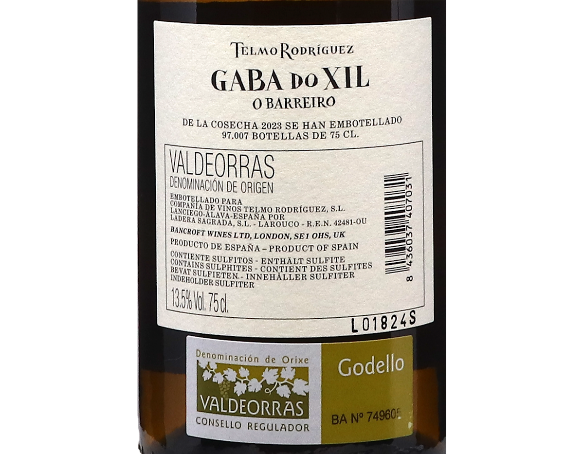 Gaba do Xil O Barreiro Telmo Rodriguez Godello, Valdeorras 2023