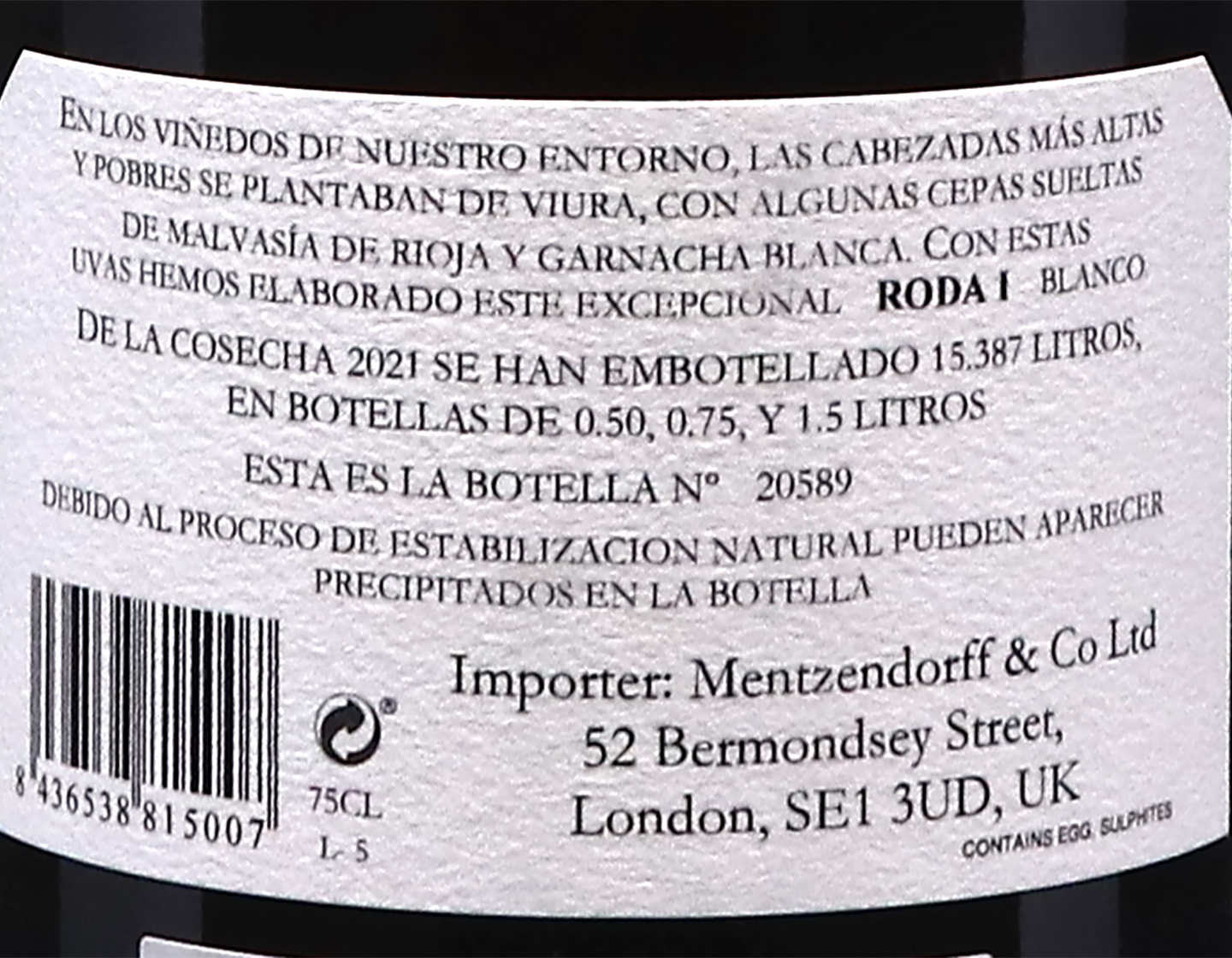 Roda I Blanco Rioja 2021