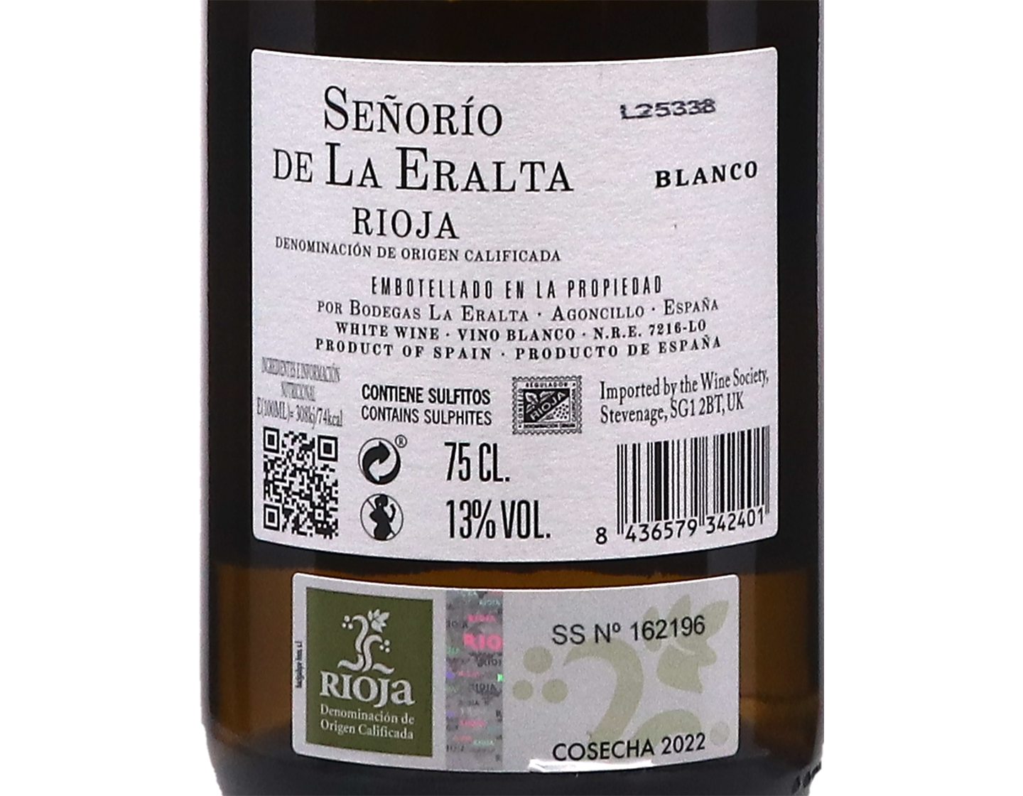 Senorio de la Eralta Blanco Rioja 2022