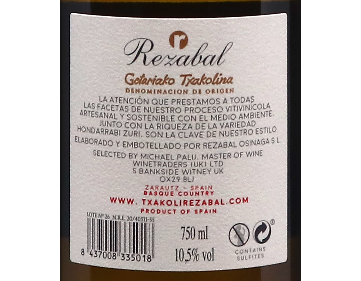 Rezabal Txakoli, Getariako Txakolina, 2025