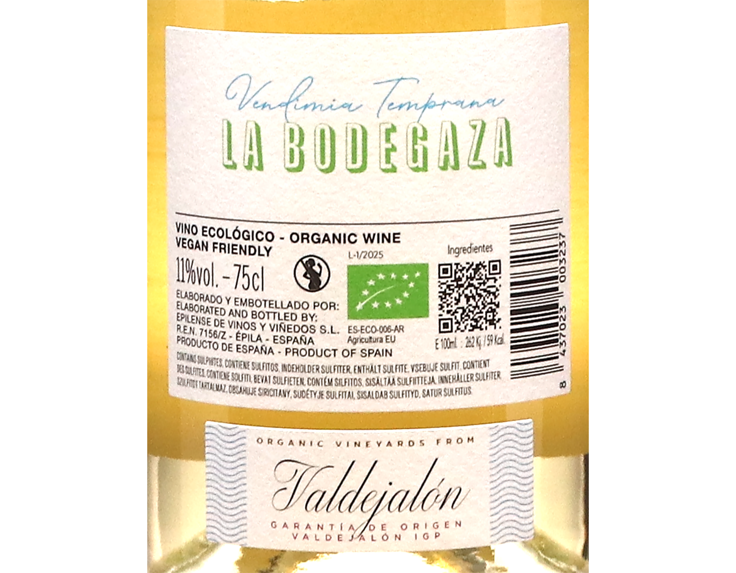La Bodegaza de Garnacha Blanca Vendimia Temprana 2025 ORGANIC
