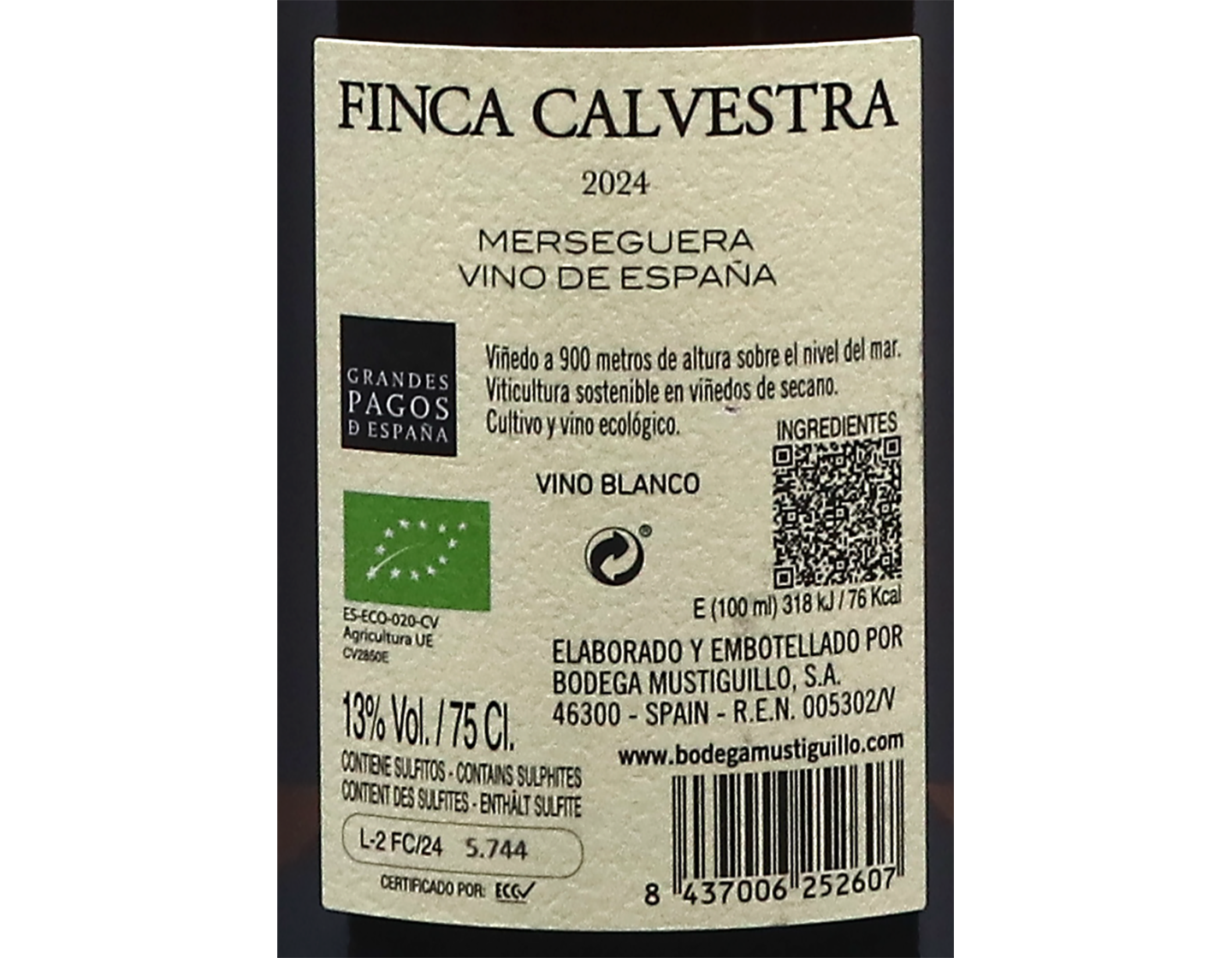 Mustiguillo Finca Calvestra Merseguera 2024 ORGANIC