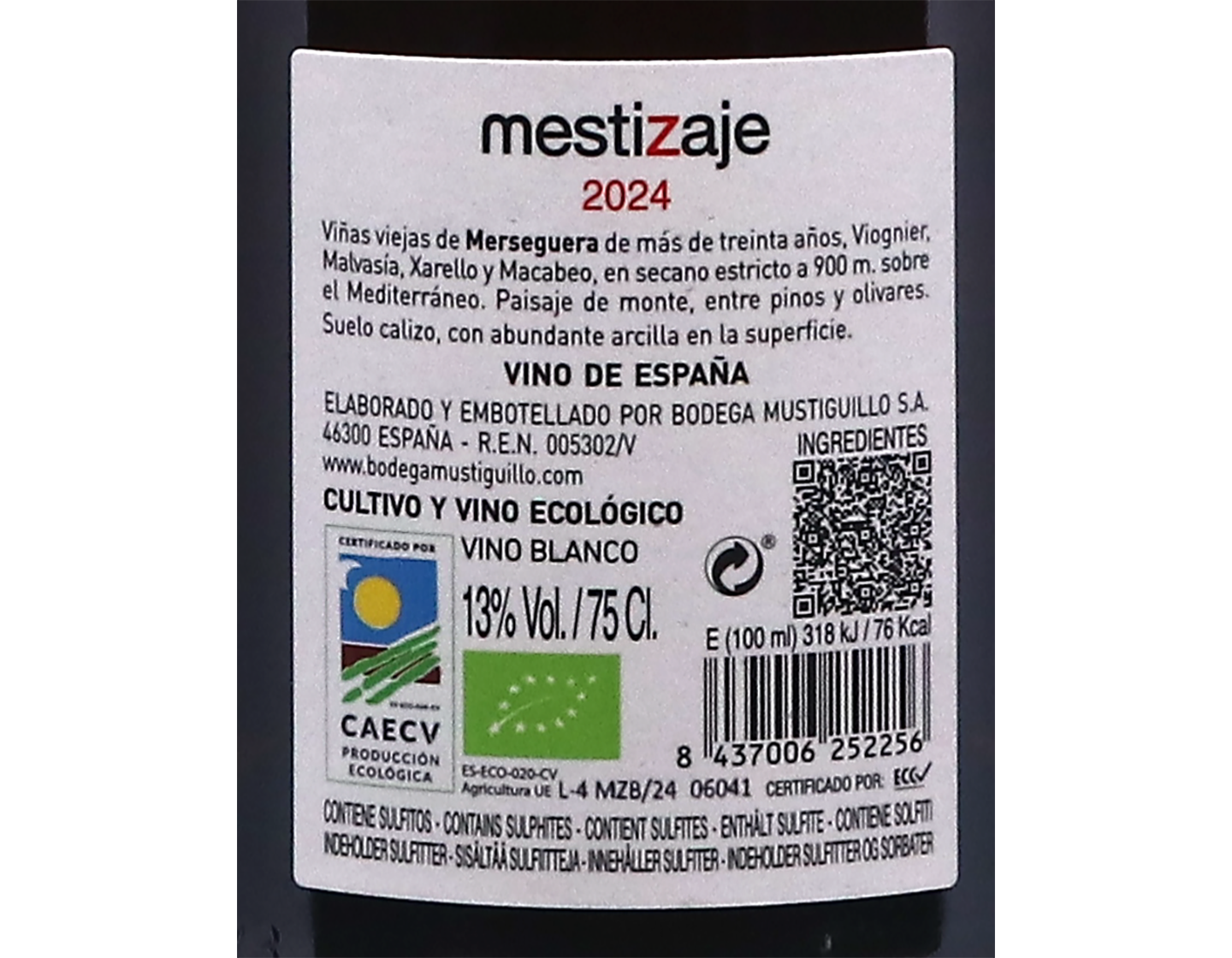 Mestizaje Blanco Mustiguillo 2024 ORGANIC