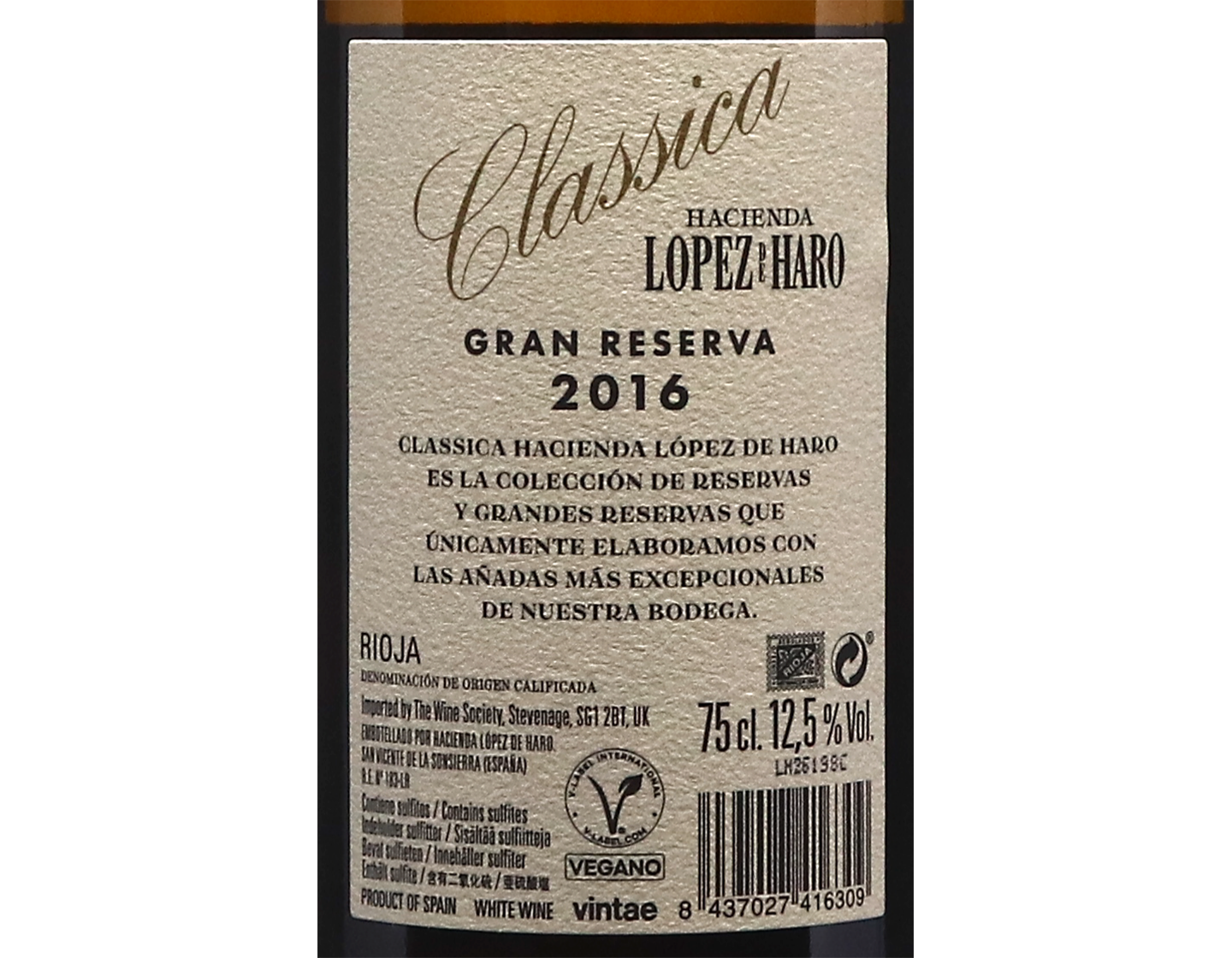 Lopez de Haro Classica Gran Reserva Blanco 2016