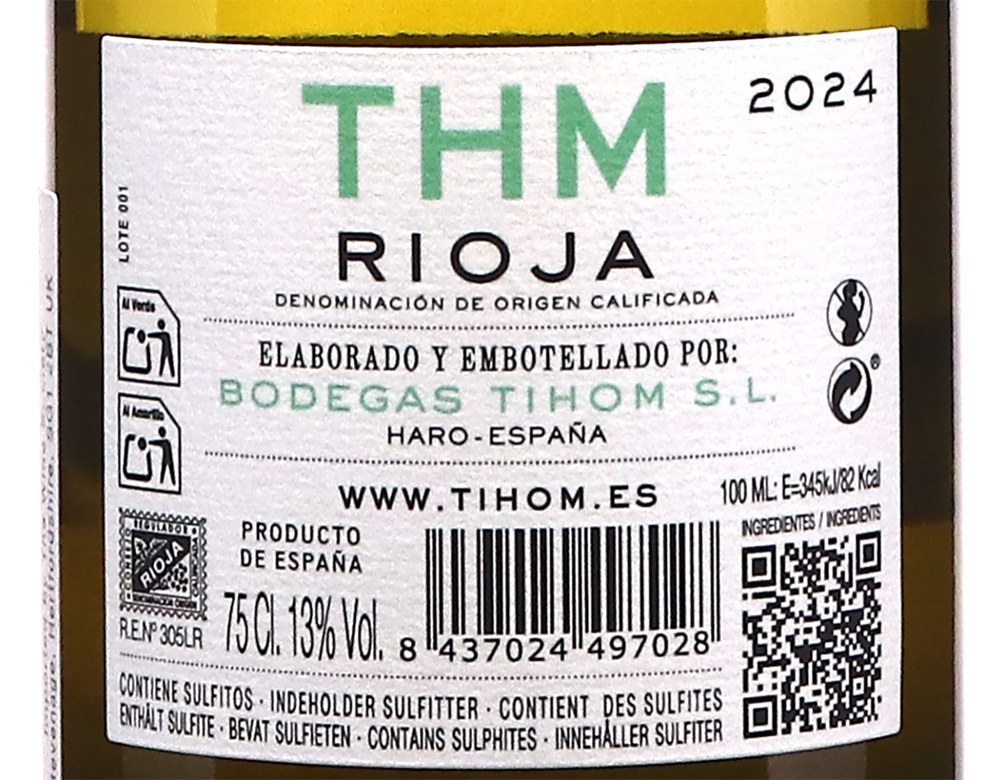 Bodegas Tihom THM Blanco Rioja 2024