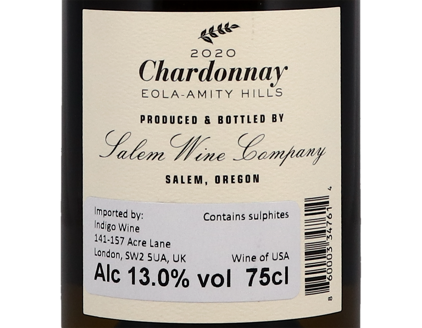 Salem Wine Co Oregon Chardonnay 2020