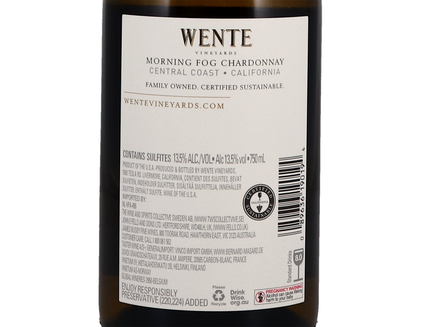 Wente Vineyards Morning Fog Chardonnay 2021
