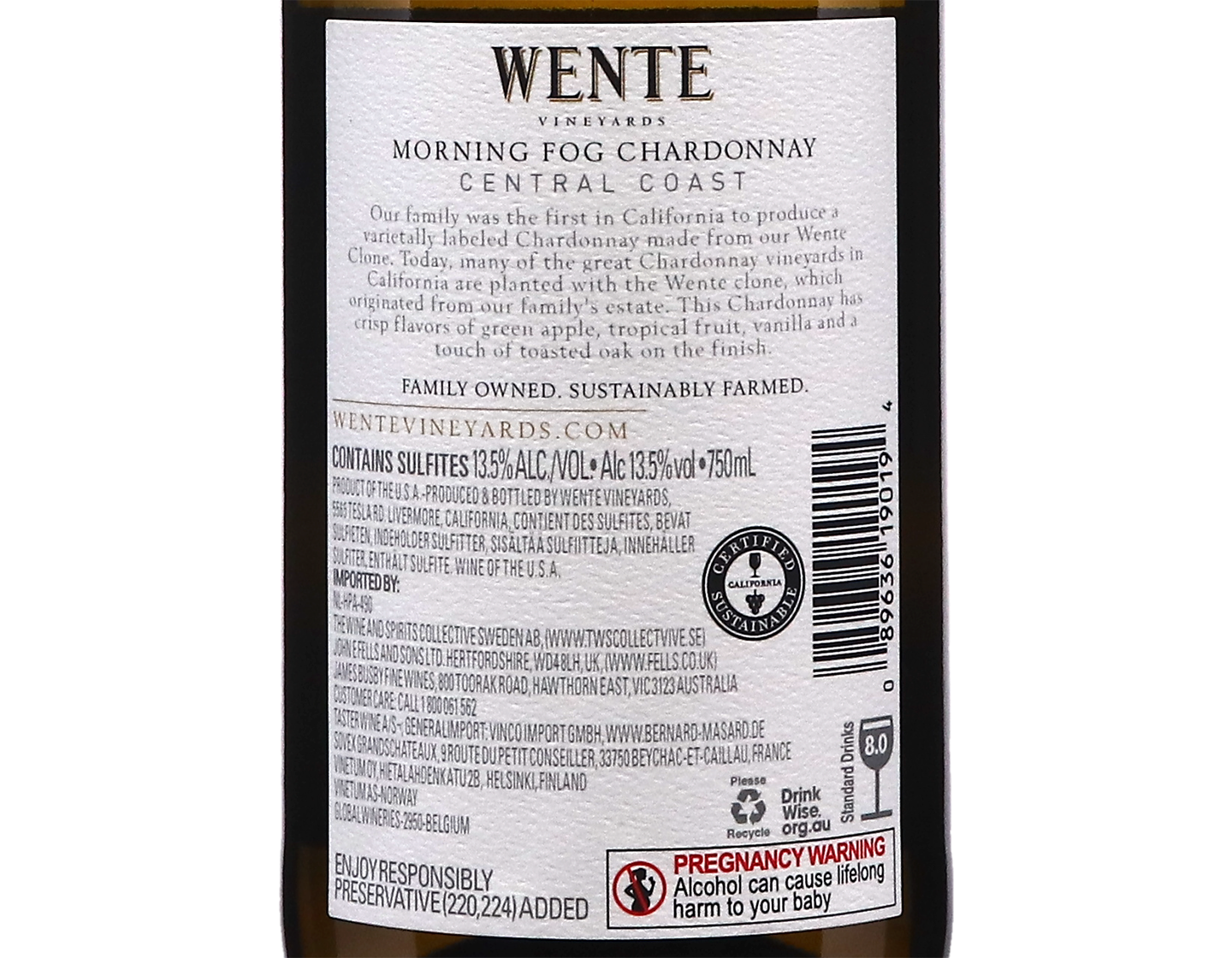 Wente Vineyards Morning Fog Chardonnay 2022
