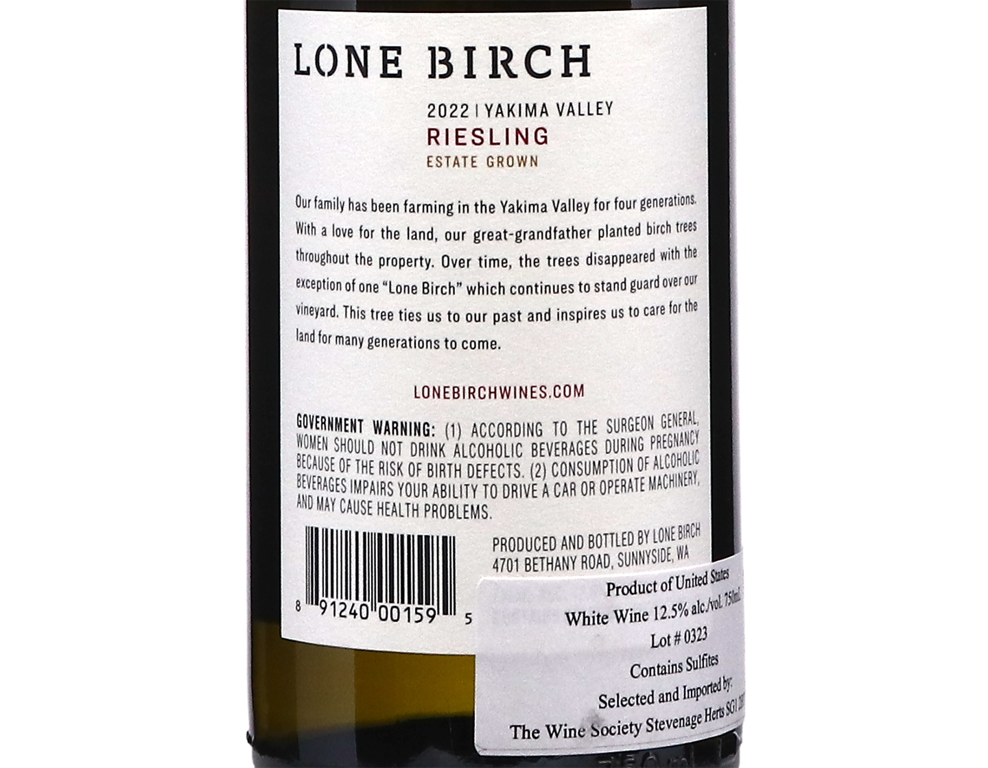 Lone Birch Yakima Valley Riesling 2022