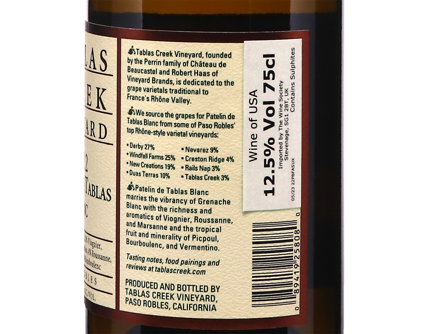 Tablas Creek Patelin de Tablas Blanc Paso Robles 2022