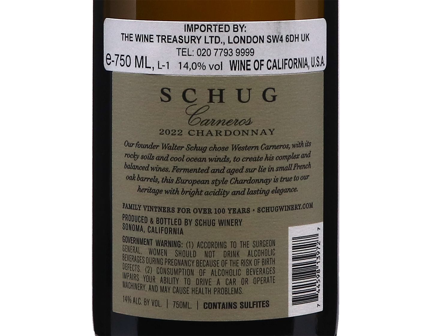 Schug Carneros Chardonnay 2022