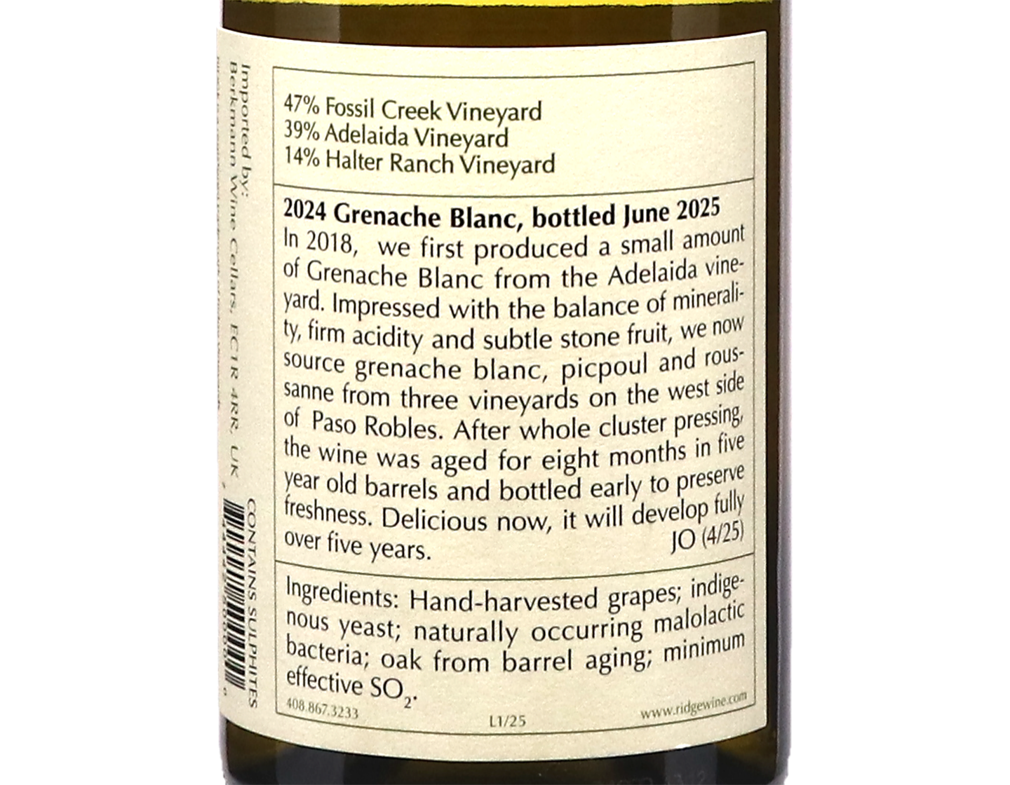 Ridge Grenache Blanc 2024