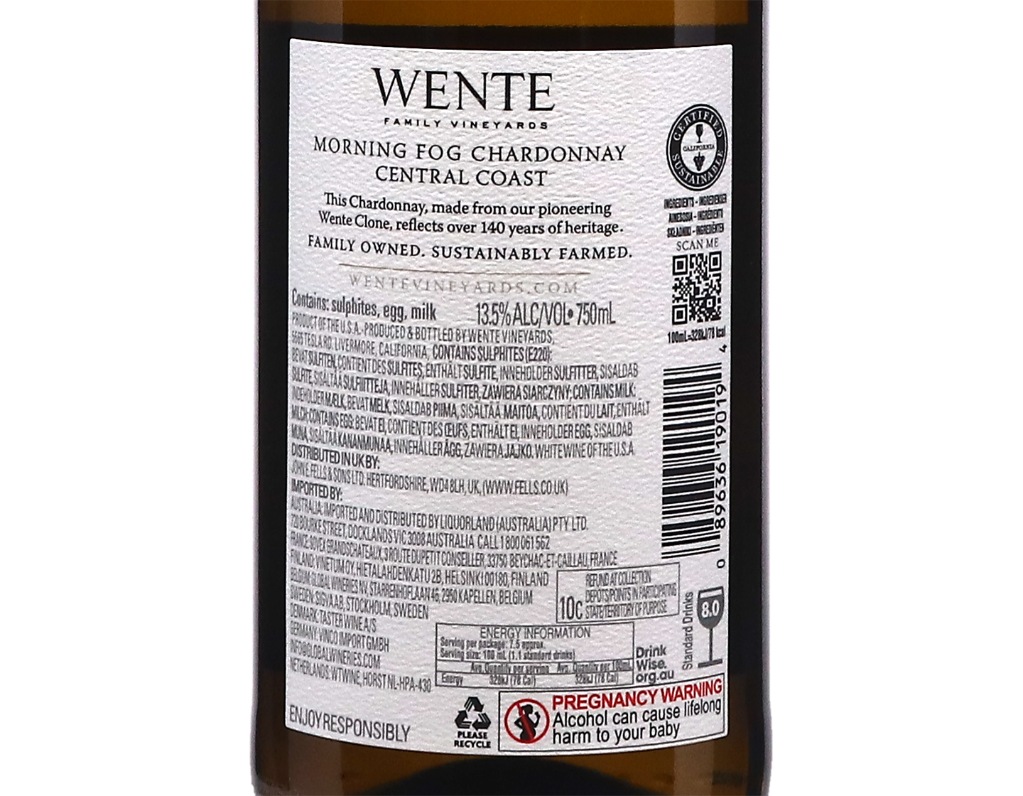 Wente Vineyards Morning Fog Chardonnay 2024