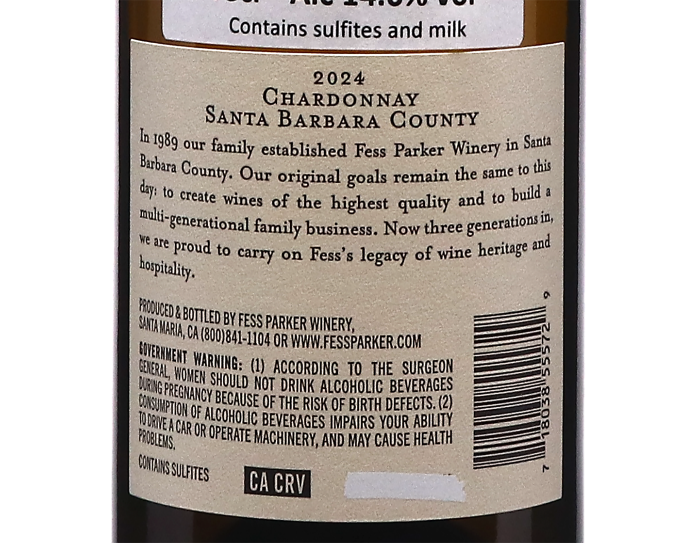 Fess Parker Santa Barbara County Chardonnay 2024