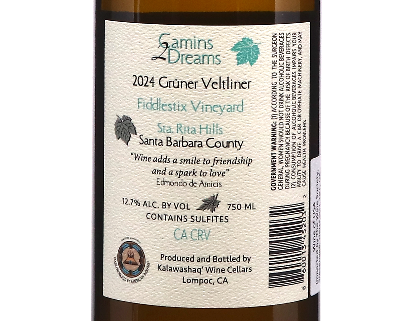 Camins 2 Dreams Fiddlestix Gruner Veltliner 2024