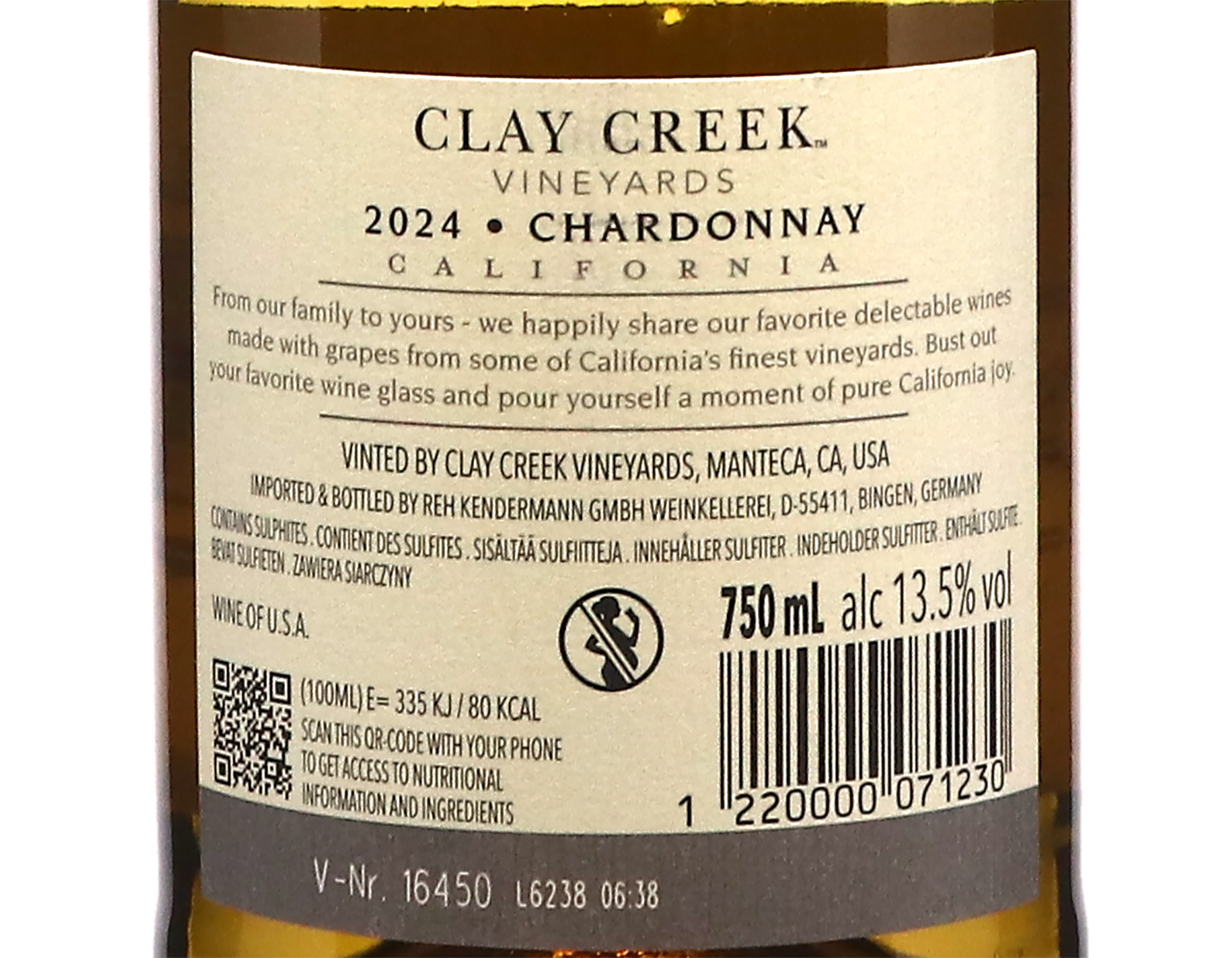Clay Creek Vineyards California Chardonnay 2024