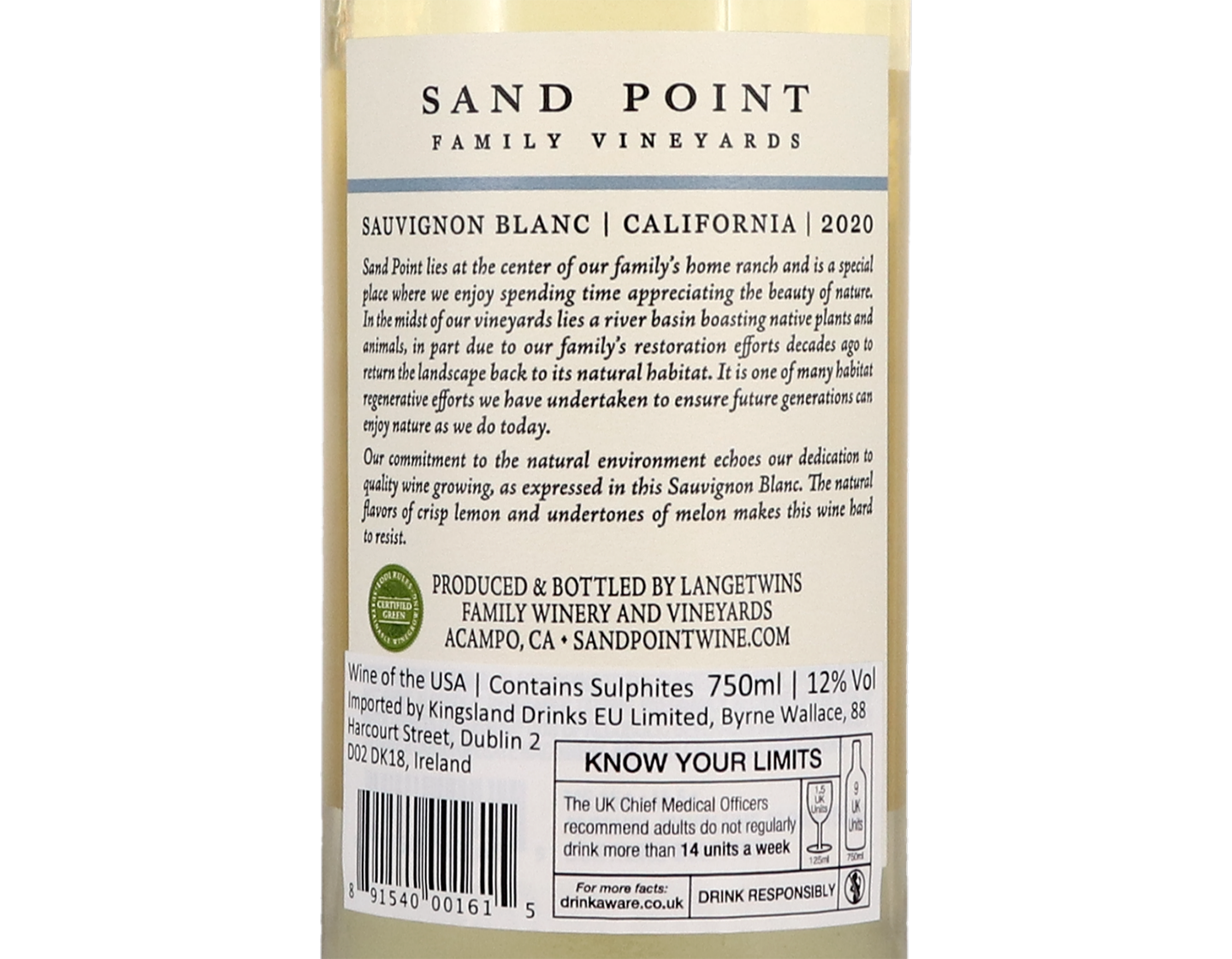 Sand Point Califonian Sauvignon Blanc 2020