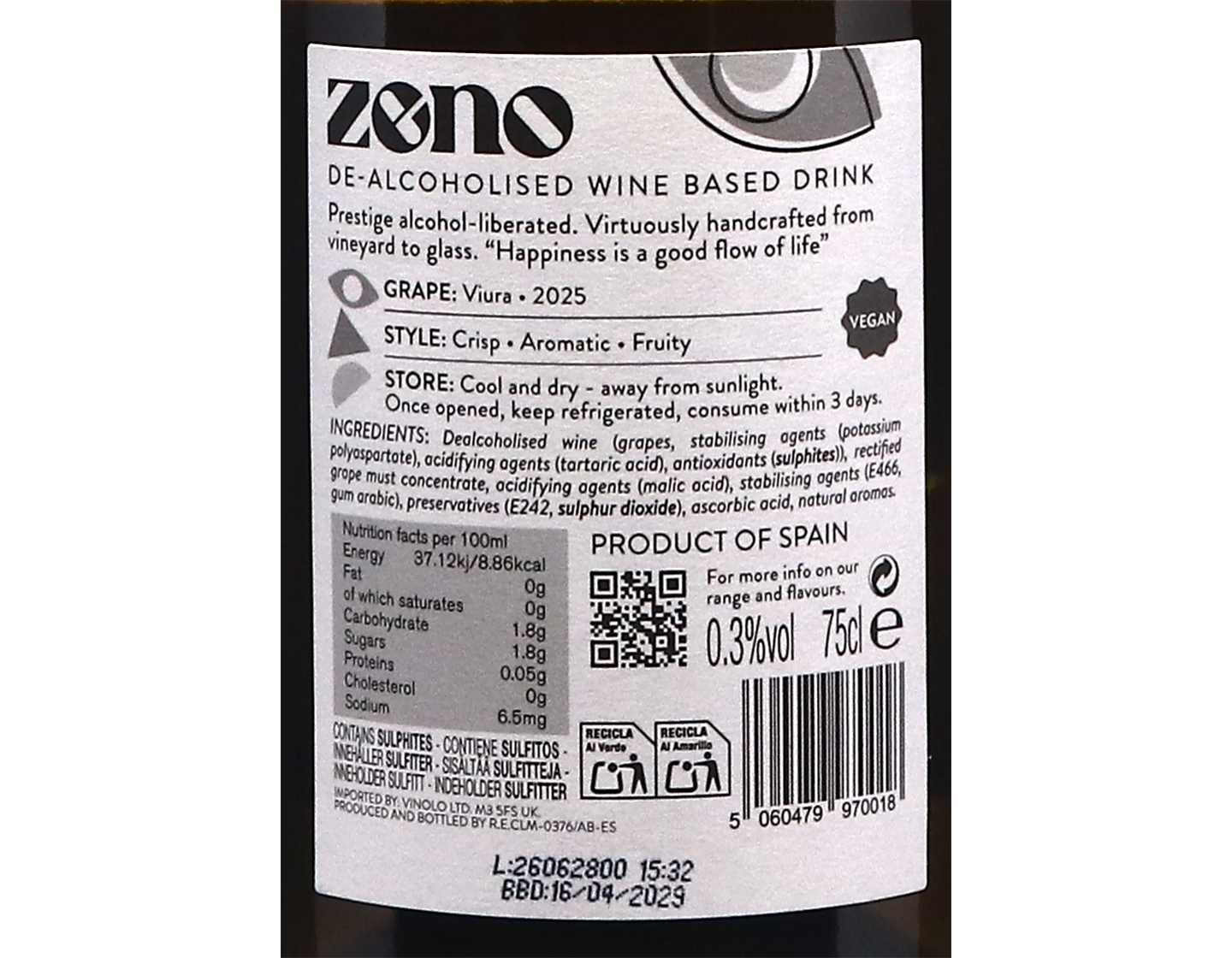 Zeno Alcohol Liberated Viura Spain 2025