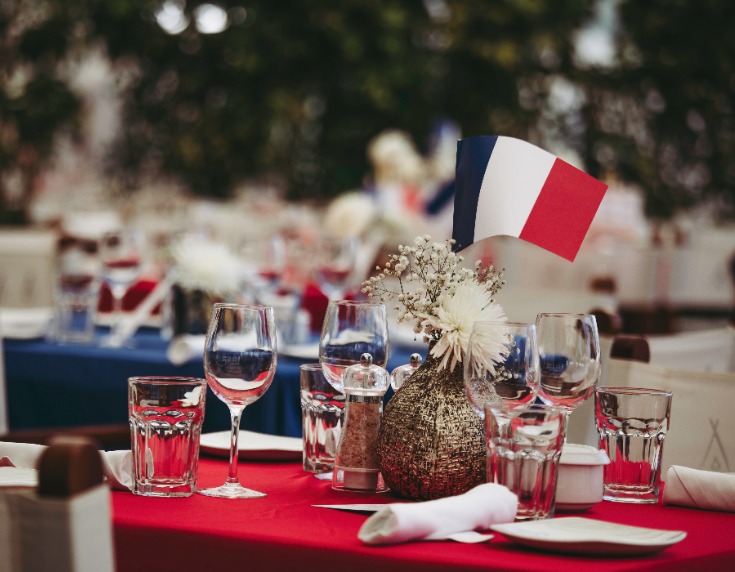 Outdoor table set with French decor