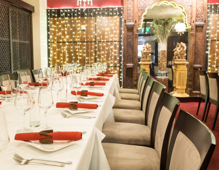Table set for dinner at MemSaab restaurant Nottingham