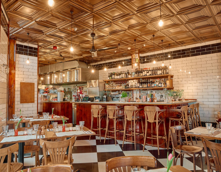 Interior of Zucco restaurant